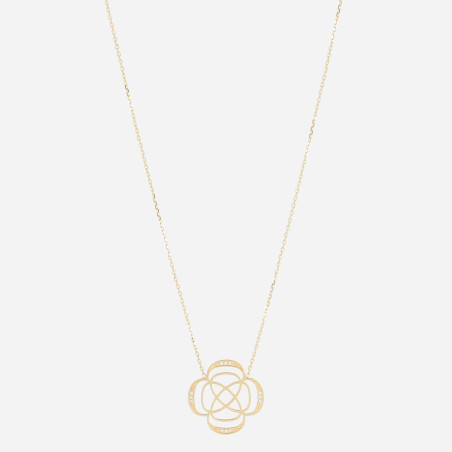 ZAG - Collier Medium acier doré avec oxydes de zirconium sertis 50cm Ref SNM24505-01WHT