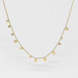 ZAG - Collier mini Confettis acier doré avec oxydes de zirconium 38+5cm Ref SNS12105-01WHT