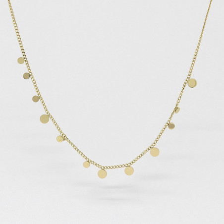 ZAG - Collier mini Confettis acier doré avec oxydes de zirconium 38+5cm Ref SNS12105-01WHT