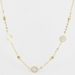 ZAG - Collier Kalina acier doré nacre blanche 36+2+5cm Ref SNS16683-01SEL