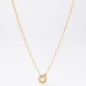 ZAG - Collier Inaya acier doré avec oxydes de zirconium sertis 38+5cm 12mm Ref SNS21875-01WHT