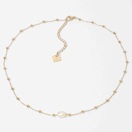 ZAG - Collier Izia acier doré perle de culture 36+5cm Ref SNS22193-01SEL
