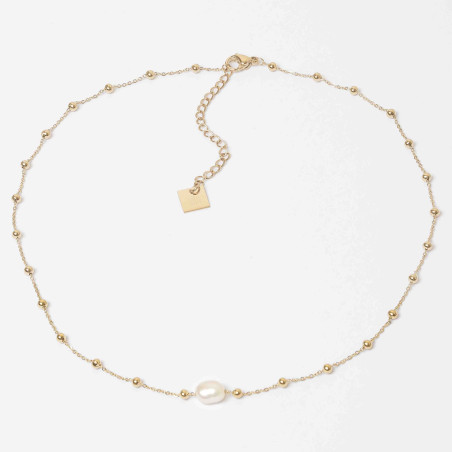 ZAG - Collier Izia acier doré perle de culture 36+5cm Ref SNS22193-01SEL