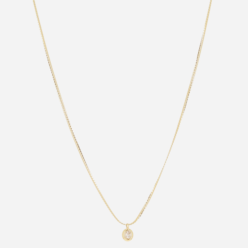 ZAG - Collier Simple acier doré avec oxydes de zirconium 38+5cm Ref SNS24291-01WHT