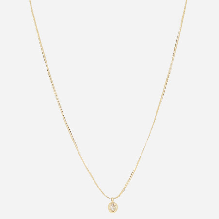 ZAG - Collier Simple acier doré avec oxydes de zirconium 38+5cm Ref SNS24291-01WHT