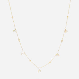 ZAG - Collier Court acier doré avec oxydes de zirconium sertis 40+5cm Ref SNS24303-01WHT