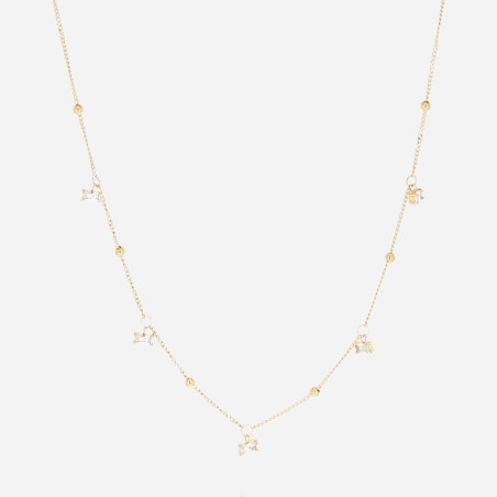 ZAG - Collier Court acier doré avec oxydes de zirconium sertis 40+5cm Ref SNS24303-01WHT