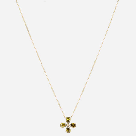 ZAG - Collier Estial acier doré avec oxydes de zirconium sertis 38+5cm Ref SNS24378-01GRN