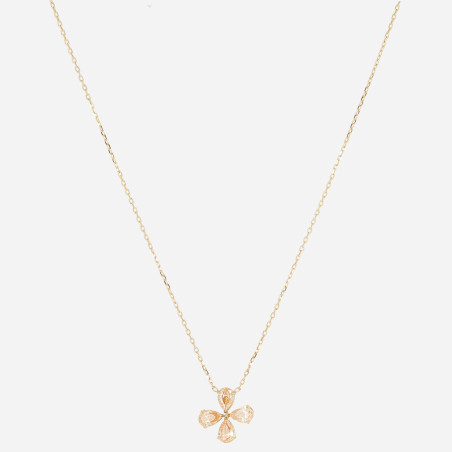 ZAG - Collier Estial acier doré avec oxydes de zirconium sertis 38+5cm Ref SNS24378-01NUD
