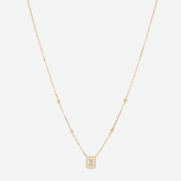 ZAG - Collier Court acier doré avec oxydes de zirconium sertis 38+5cm Ref SNS24450-01WHT