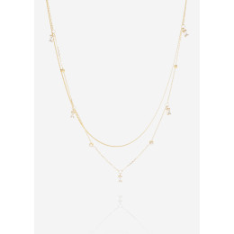 ZAG - Collier Multi acier doré avec oxydes de zirconium sertis 36+37+5cm Ref SNX24440-01WHT