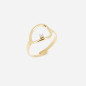 ZAG - Bague Lueur acier doré avec oxydes de zirconium réglable Ref SRL23100-01WHT