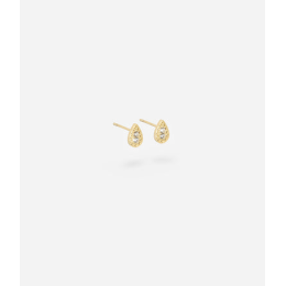 ZAG - Boucles d'oreilles Tear acier doré avec oxydes de zirconium 6x4mm Ref SEP18294-01WHT