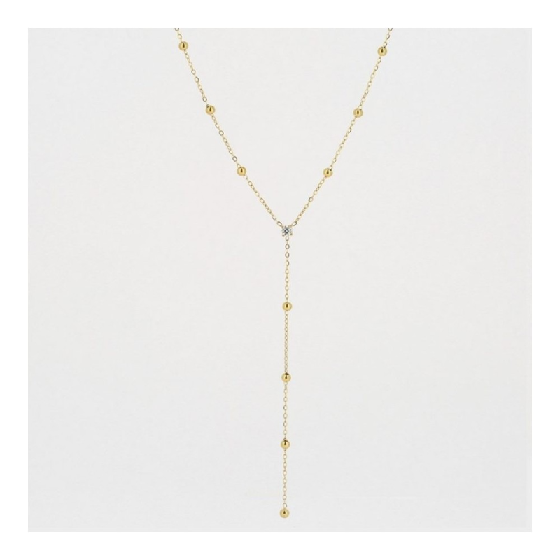 ZAG - Collier Soho acier doré avec oxydes de zirconium 45+5cm Ref SNM16769-01UNI