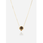 ZAG - Collier Fang acier doré quartz fumé 38+5cm 12mm Ref SNS19695-01DCF