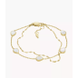 Fossil - Bracelet à chaîne Teardrop acier doré avec nacre Ref JF04317710