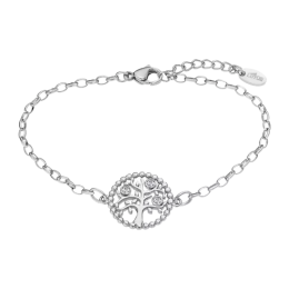 Lotus - Bracelet Style acier argenté arbre de vie oxyde de zirconium Ref LS2194-2/1