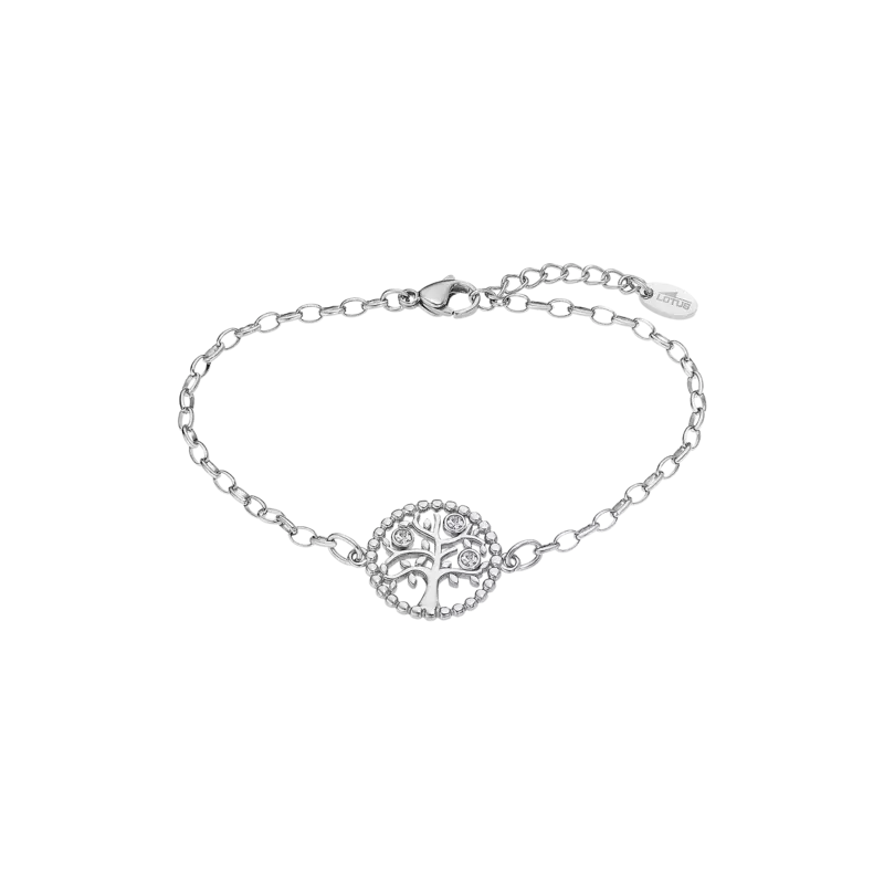 Lotus - Bracelet Style acier argenté arbre de vie oxyde de zirconium Ref LS2194-2/1