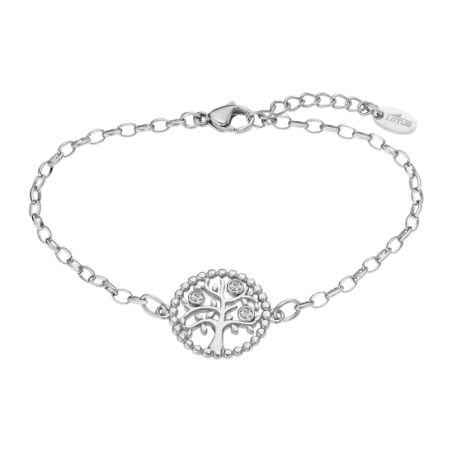Lotus - Bracelet Style acier argenté arbre de vie oxyde de zirconium Ref LS2194-2/1