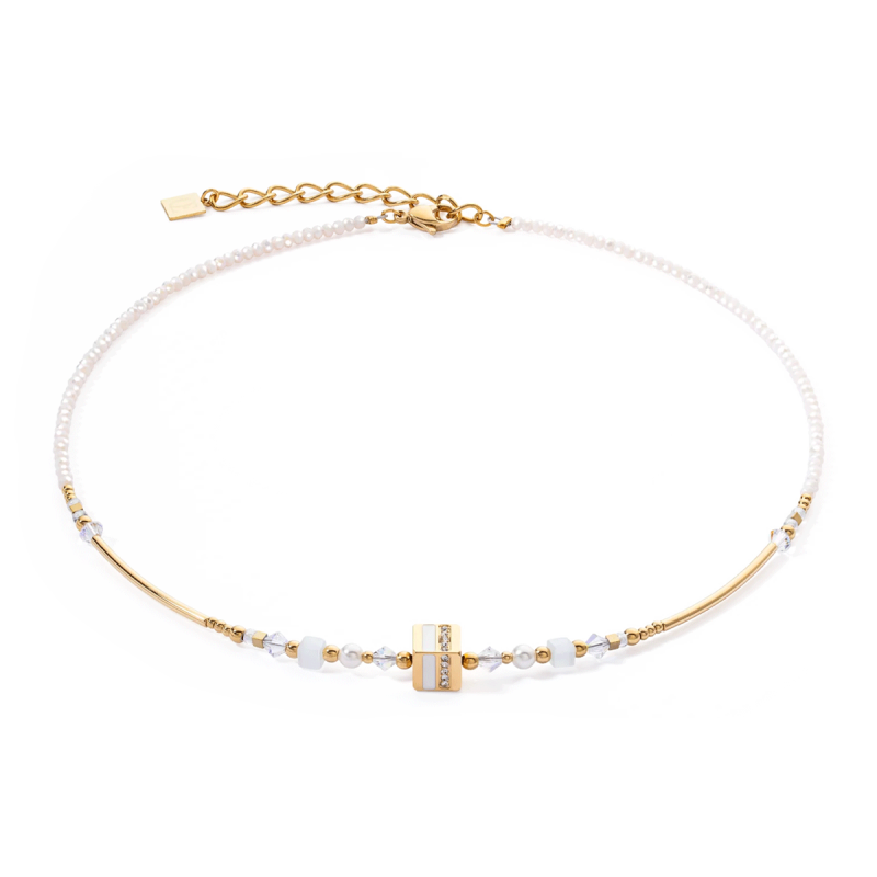 Coeur de Lion - Collier Geocube blanc - Ref 4355/10-1416