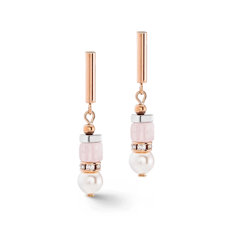 Coeur de Lion - Boucles d'oreilles Geocube rose clair - Ref 4354/21-1920