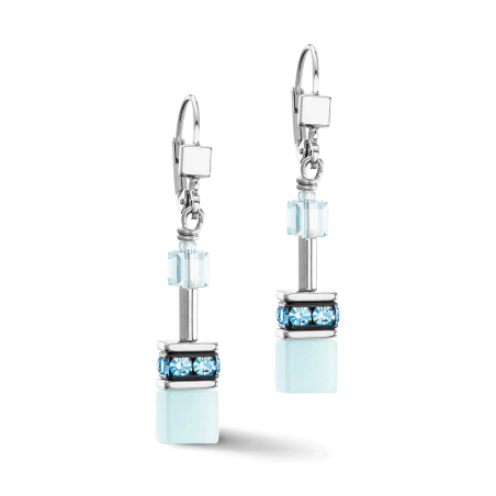 Coeur de Lion - Boucles d'oreilles Geocube bleu - Ref 4020/20-2020