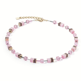 Coeur de Lion - Collier Geocube rose - Ref 4020/10-1920
