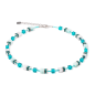 Coeur de Lion - Collier Geocube bleu acier - Ref 4010/10-0548