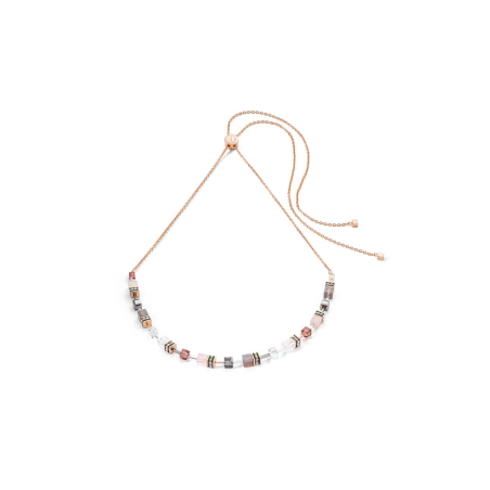 Coeur de Lion - Collier rose gris acier doré - Ref 3035/10-1912