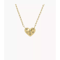 Fossil - Collier coeur acier doré - Ref JF04856710