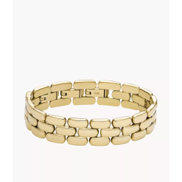 Fossil - Bracelet liens acier doré - Ref JF04784710