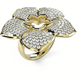 Guess - Bague Pivoine acier doré et zirconium - Ref JUBR04544JWYG54