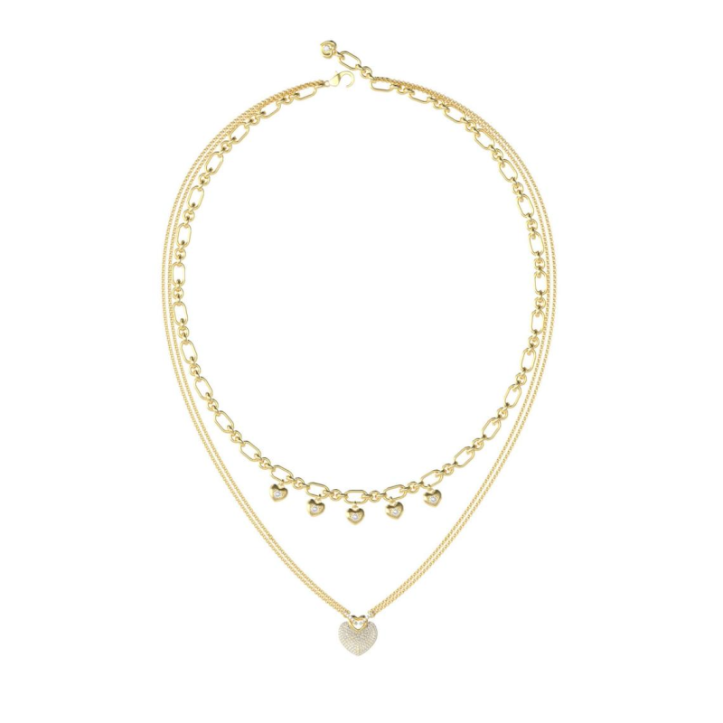 Guess - Collier Crazy in Love acier doré - Ref JUBN05208JWYG