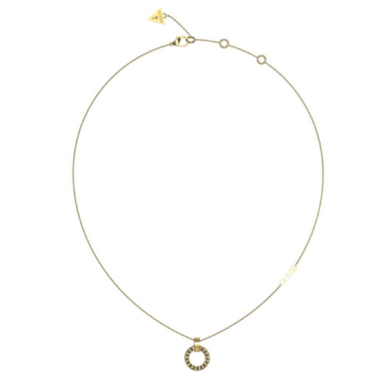 Guess - Collier cercle acier doré pavage zirconium - Ref JUBN03159JWYG