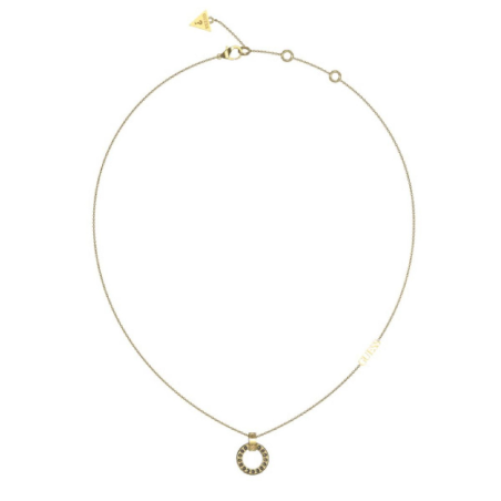 Guess - Collier cercle acier doré pavage zirconium - Ref JUBN03159JWYG