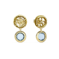 Guess - Boucles d'oreilles zirconium bleus acier doré - Ref JUBE05098JWYGAQ
