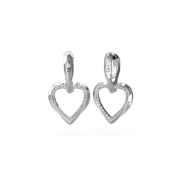 Guess - Boucles d'oreilles pendantes Coeurs ajourés - Ref JUBE04617JWRH