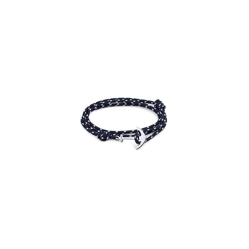 Bracelet  70Cm Corde Bleu Et Blanc Acier