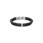 Fossil - Collier vintage casual cuir noir multi rangs et acier - Réf JF02763040